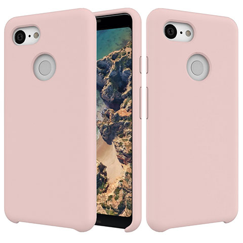 Google Pixel 3用360度 フルカバー極薄ソフトケース シリコンケース 耐衝撃 全面保護 バンパー グーグル ピンク