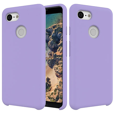 Google Pixel 3用360度 フルカバー極薄ソフトケース シリコンケース 耐衝撃 全面保護 バンパー グーグル パープル