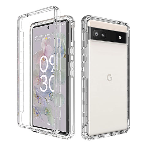 Google Pixel 6a 5G用前面と背面 360度 フルカバー 極薄ソフトケース シリコンケース 耐衝撃 全面保護 バンパー 透明 グーグル クリア