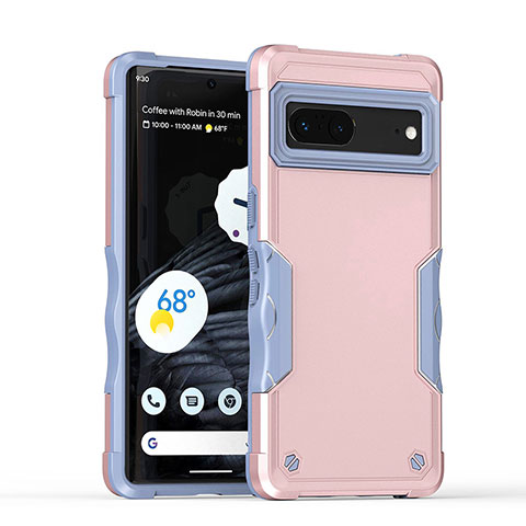 Google Pixel 7 5G用ハイブリットバンパーケース プラスチック 兼シリコーン カバー QW1 グーグル ローズゴールド