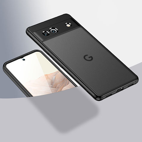 Google Pixel 7a 5G用ハイブリットバンパーケース クリア透明 プラスチック カバー W01L グーグル ブラック