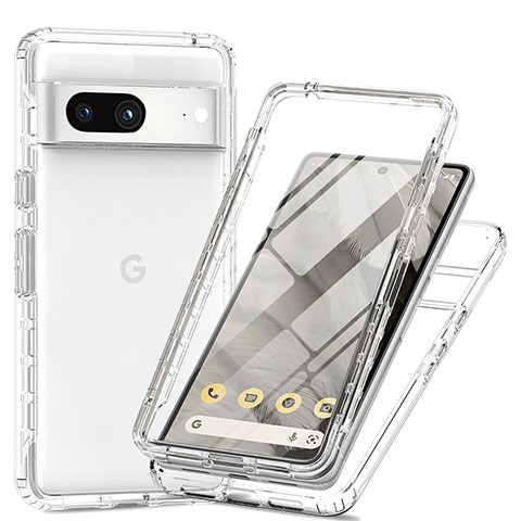 Google Pixel 7a 5G用前面と背面 360度 フルカバー 極薄ソフトケース シリコンケース 耐衝撃 全面保護 バンパー 勾配色 透明 グーグル クリア