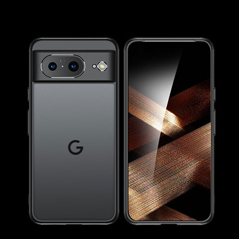 Google Pixel 8 5G用360度 フルカバー ハイブリットバンパーケース クリア透明 プラスチック カバー WL3 グーグル ブラック