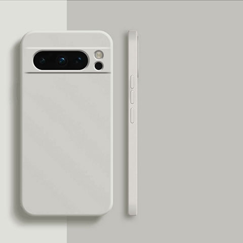 Google Pixel 8 Pro 5G用360度 フルカバー極薄ソフトケース シリコンケース 耐衝撃 全面保護 バンパー YK2 グーグル ホワイト