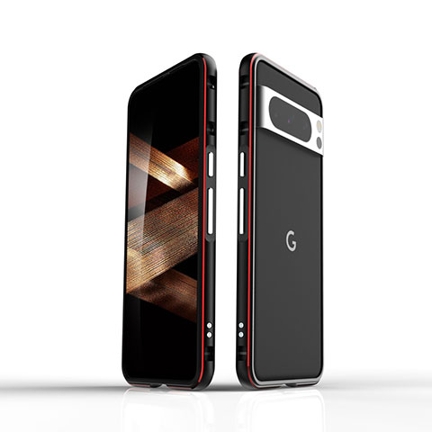 Google Pixel 8 Pro 5G用ケース 高級感 手触り良い アルミメタル 製の金属製 バンパー カバー グーグル レッド・ブラック
