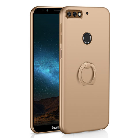 Huawei Enjoy 8用ハードケース プラスチック 質感もマット アンド指輪 A03 ファーウェイ ゴールド