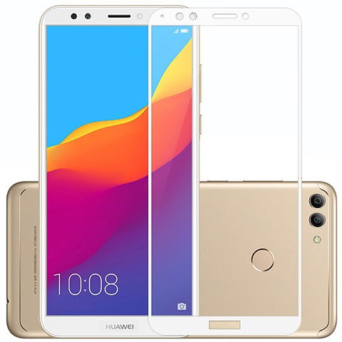 Huawei Enjoy 8 Plus用強化ガラス フル液晶保護フィルム ファーウェイ ホワイト