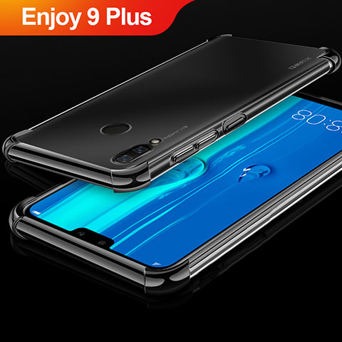 Huawei Enjoy 9 Plus用極薄ソフトケース シリコンケース 耐衝撃 全面保護 クリア透明 H03 ファーウェイ ブラック