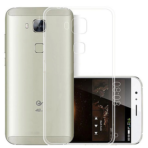 Huawei G8用極薄ソフトケース シリコンケース 耐衝撃 全面保護 クリア透明 T03 ファーウェイ クリア