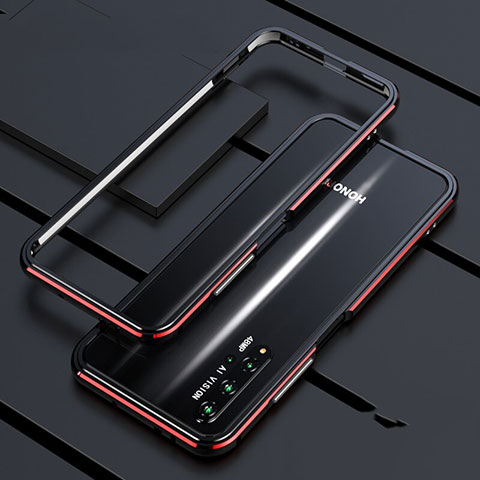Huawei Honor 20S用ケース 高級感 手触り良い アルミメタル 製の金属製 バンパー カバー T01 ファーウェイ レッド・ブラック