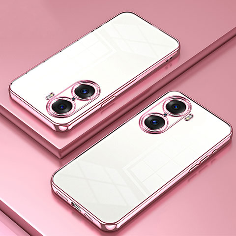 Huawei Honor 60 Pro 5G用極薄ソフトケース シリコンケース 耐衝撃 全面保護 クリア透明 SY1 ファーウェイ ローズゴールド