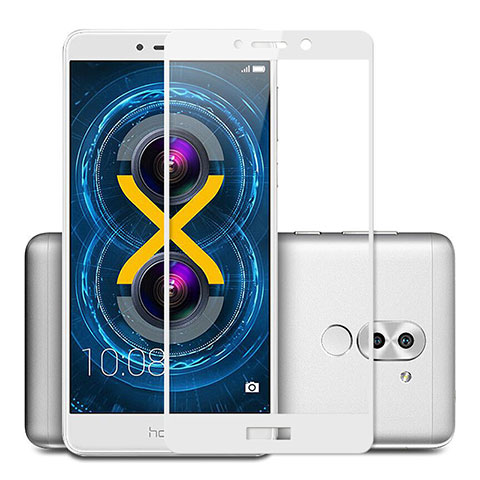 Huawei Honor 6X用強化ガラス フル液晶保護フィルム F02 ファーウェイ ホワイト