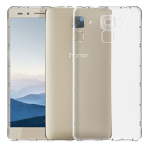 Huawei Honor 7用極薄ソフトケース シリコンケース 耐衝撃 全面保護 クリア透明 T02 ファーウェイ クリア