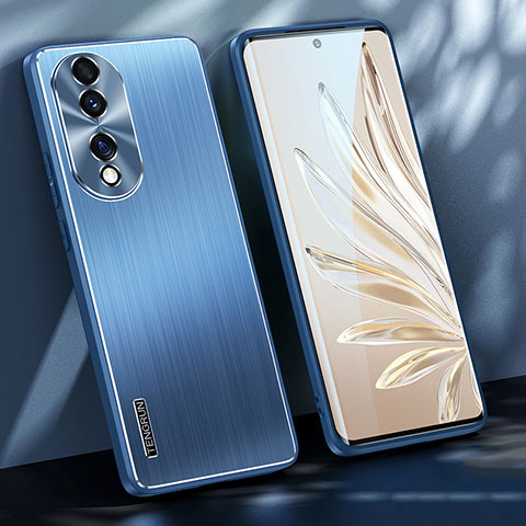 Huawei Honor 70 5G用ケース 高級感 手触り良い アルミメタル 製の金属製 兼シリコン カバー JL1 ファーウェイ ネイビー