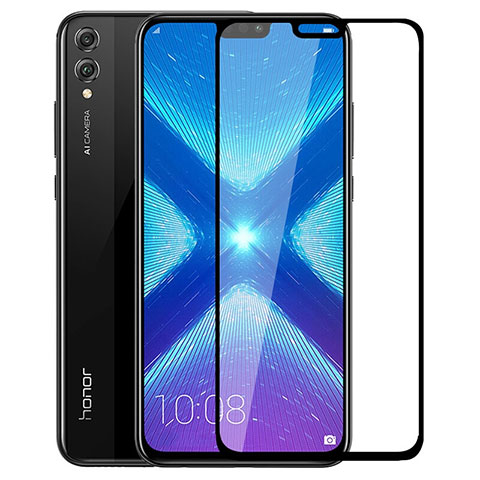 Huawei Honor 8X用強化ガラス フル液晶保護フィルム F04 ファーウェイ ブラック