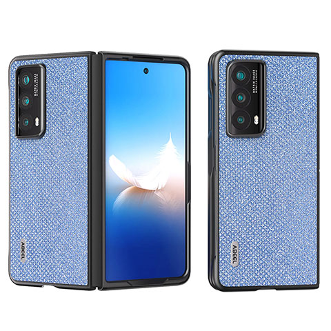 Huawei Honor Magic Vs2 5G用ハイブリットバンパーケース 高級感 手触り良いレザー柄 兼プラスチック BH8 ファーウェイ ネイビー