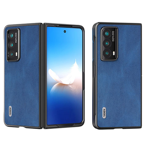 Huawei Honor Magic Vs2 5G用ハイブリットバンパーケース 高級感 手触り良いレザー柄 兼プラスチック AD1 ファーウェイ ネイビー