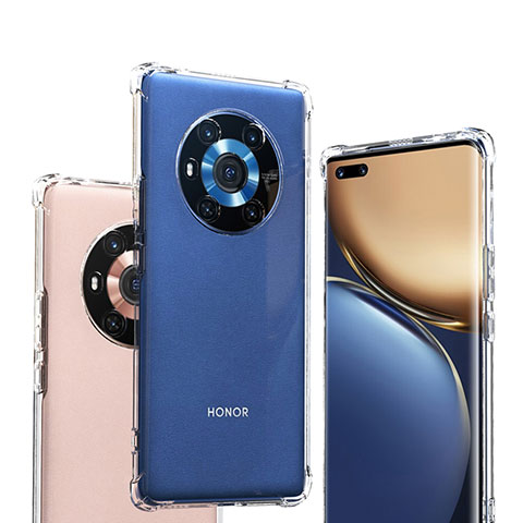 Huawei Honor Magic3 5G用極薄ソフトケース シリコンケース 耐衝撃 全面保護 クリア透明 T02 ファーウェイ クリア