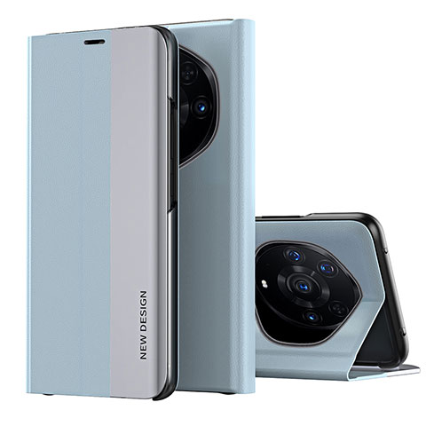 Huawei Honor Magic3 Pro+ Plus 5G用手帳型 レザーケース スタンド カバー QH2 ファーウェイ ブルー