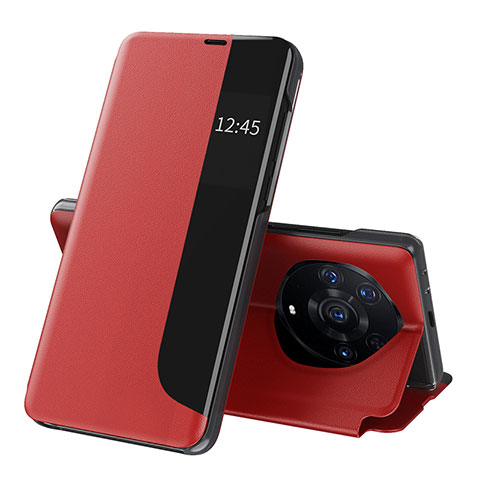 Huawei Honor Magic3 Pro+ Plus 5G用手帳型 レザーケース スタンド カバー QH1 ファーウェイ レッド