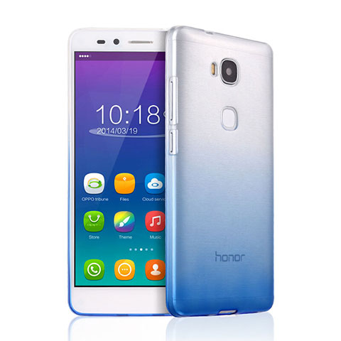 Huawei Honor Play 5X用極薄ソフトケース グラデーション 勾配色 クリア透明 ファーウェイ ブルー