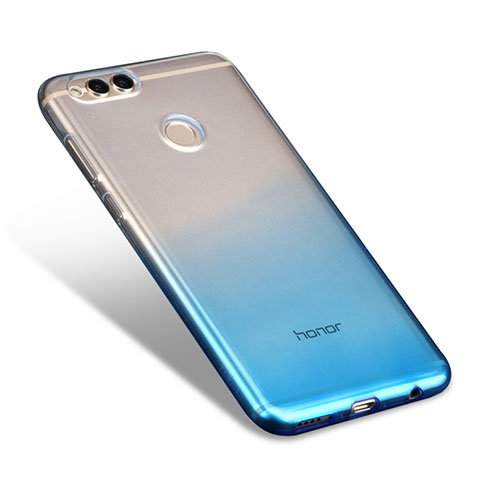 Huawei Honor V10用極薄ソフトケース グラデーション 勾配色 クリア透明 ファーウェイ ブルー