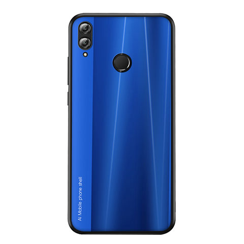 Huawei Honor V10 Lite用シリコンケース ソフトタッチラバー ライン カバー ファーウェイ ネイビー