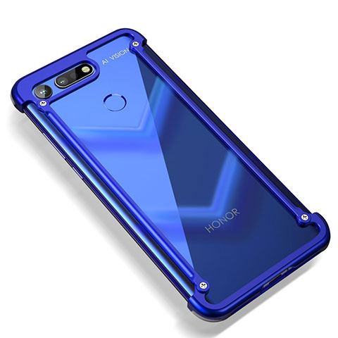 Huawei Honor V20用ケース 高級感 手触り良い アルミメタル 製の金属製 バンパー ファーウェイ ネイビー