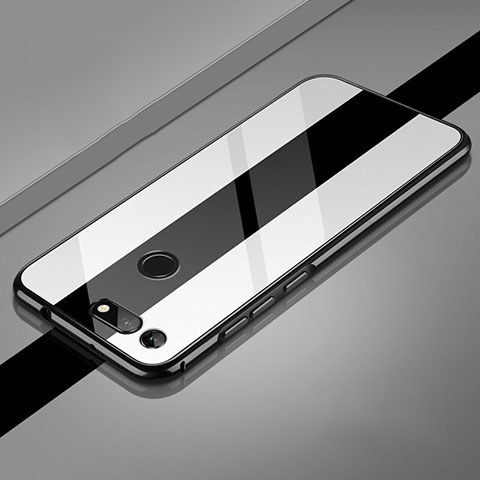Huawei Honor V20用ケース 高級感 手触り良い アルミメタル 製の金属製 360度 フルカバーバンパー 鏡面 カバー T01 ファーウェイ ホワイト