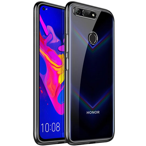 Huawei Honor V20用極薄ソフトケース シリコンケース 耐衝撃 全面保護 クリア透明 S02 ファーウェイ ブラック