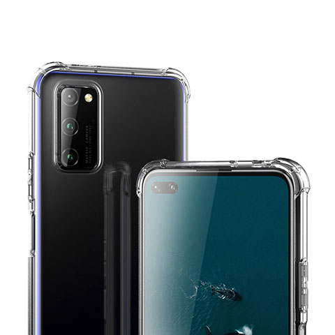 Huawei Honor V30 5G用極薄ソフトケース シリコンケース 耐衝撃 全面保護 クリア透明 T02 ファーウェイ クリア