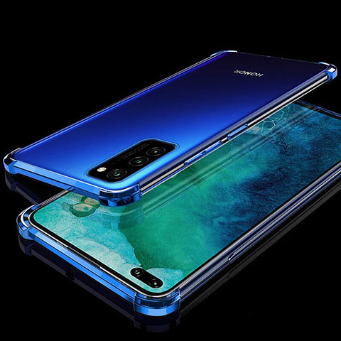 Huawei Honor V30 Pro 5G用極薄ソフトケース シリコンケース 耐衝撃 全面保護 クリア透明 S02 ファーウェイ ネイビー