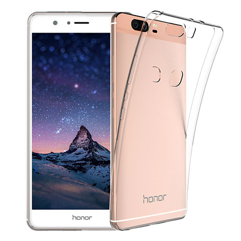 Huawei Honor V8用極薄ソフトケース シリコンケース 耐衝撃 全面保護 クリア透明 T03 ファーウェイ クリア