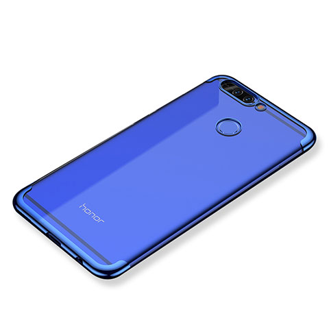 Huawei Honor V9用極薄ソフトケース シリコンケース 耐衝撃 全面保護 クリア透明 H02 ファーウェイ ネイビー