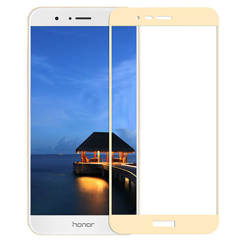 Huawei Honor V9用強化ガラス フル液晶保護フィルム F02 ファーウェイ ゴールド