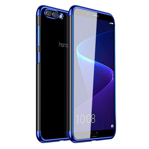 Huawei Honor View 10用極薄ソフトケース シリコンケース 耐衝撃 全面保護 クリア透明 H01 ファーウェイ ネイビー