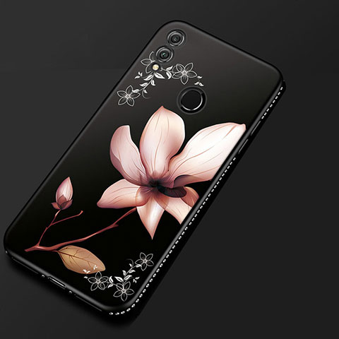Huawei Honor View 10 Lite用シリコンケース ソフトタッチラバー 花 カバー ファーウェイ ピンク