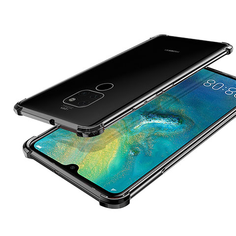 Huawei Mate 20用極薄ソフトケース シリコンケース 耐衝撃 全面保護 クリア透明 S01 ファーウェイ ブラック