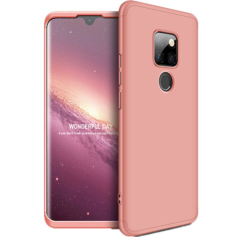 Huawei Mate 20用ハードケース プラスチック 質感もマット 前面と背面 360度 フルカバー F01 ファーウェイ ローズゴールド