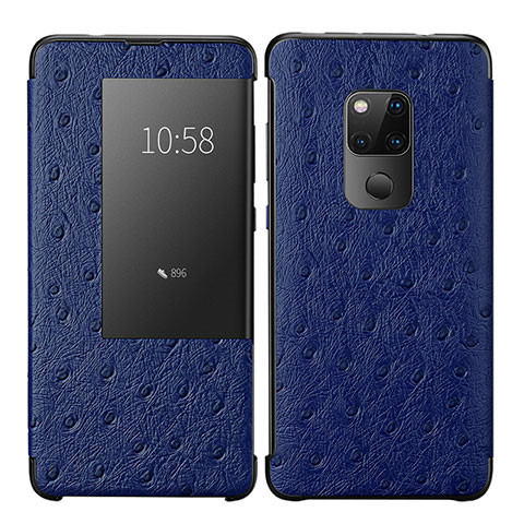 Huawei Mate 20用手帳型 レザーケース スタンド カバー L09 ファーウェイ ネイビー