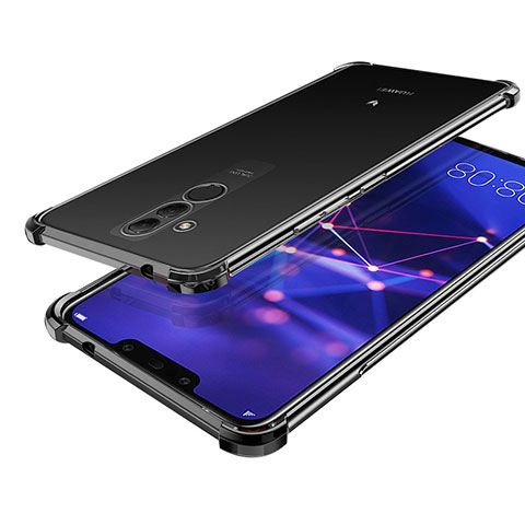 Huawei Mate 20 Lite用極薄ソフトケース シリコンケース 耐衝撃 全面保護 クリア透明 H02 ファーウェイ ブラック