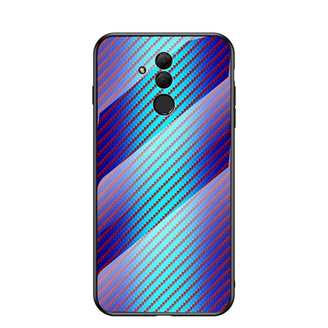 Huawei Mate 20 Lite用ハイブリットバンパーケース プラスチック パターン 鏡面 カバー H05 ファーウェイ ネイビー