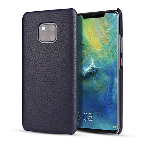 Huawei Mate 20 Pro用ケース 高級感 手触り良いレザー柄 P01 ファーウェイ ネイビー