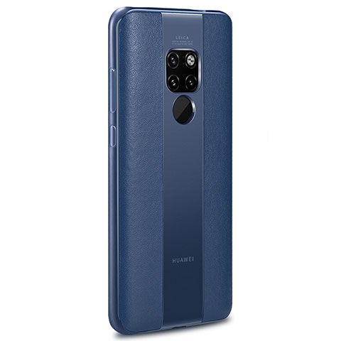 Huawei Mate 20 X 5G用シリコンケース ソフトタッチラバー レザー柄 カバー H03 ファーウェイ ネイビー