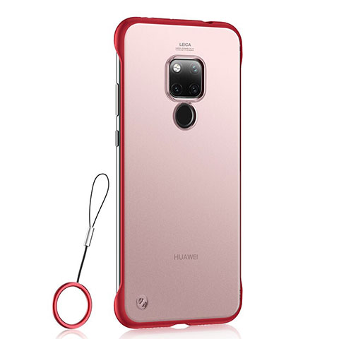 Huawei Mate 20 X 5G用ハードカバー クリスタル クリア透明 S01 ファーウェイ レッド