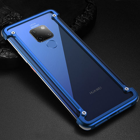 Huawei Mate 20 X 5G用ケース 高級感 手触り良い アルミメタル 製の金属製 バンパー カバー T01 ファーウェイ ネイビー