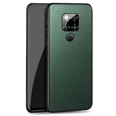 Huawei Mate 20 X 5G用ケース 高級感 手触り良いレザー柄 R09 ファーウェイ グリーン