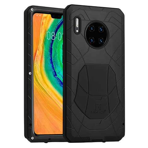 Huawei Mate 30 5G用ハイブリットバンパーケース プラスチック 兼シリコーン カバー 前面と背面 360度 フル R01 ファーウェイ ブラック