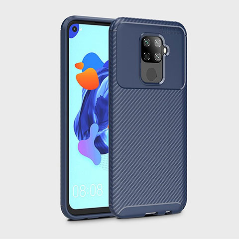 Huawei Mate 30 Lite用シリコンケース ソフトタッチラバー ツイル カバー S01 ファーウェイ ネイビー