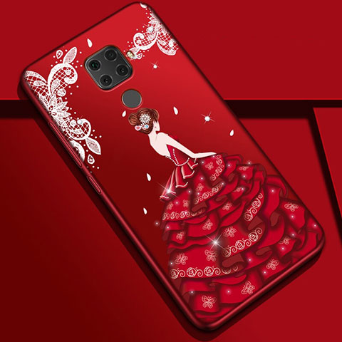 Huawei Mate 30 Lite用シリコンケース ソフトタッチラバー バタフライ ドレスガール ドレス少女 カバー S01 ファーウェイ カラフル